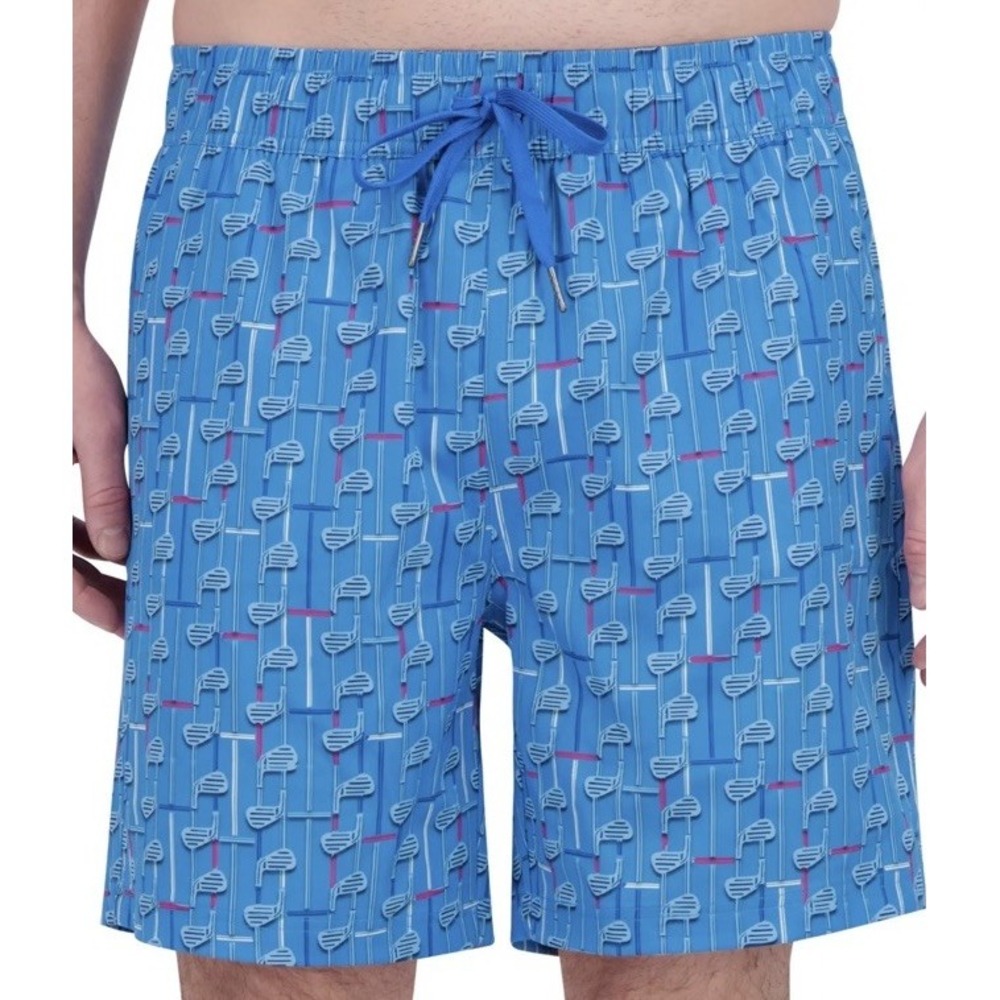 New $79 Robert Graham Men's Quick Dry Golf Clubs Swim Board Shorts Lined  7"‎ L